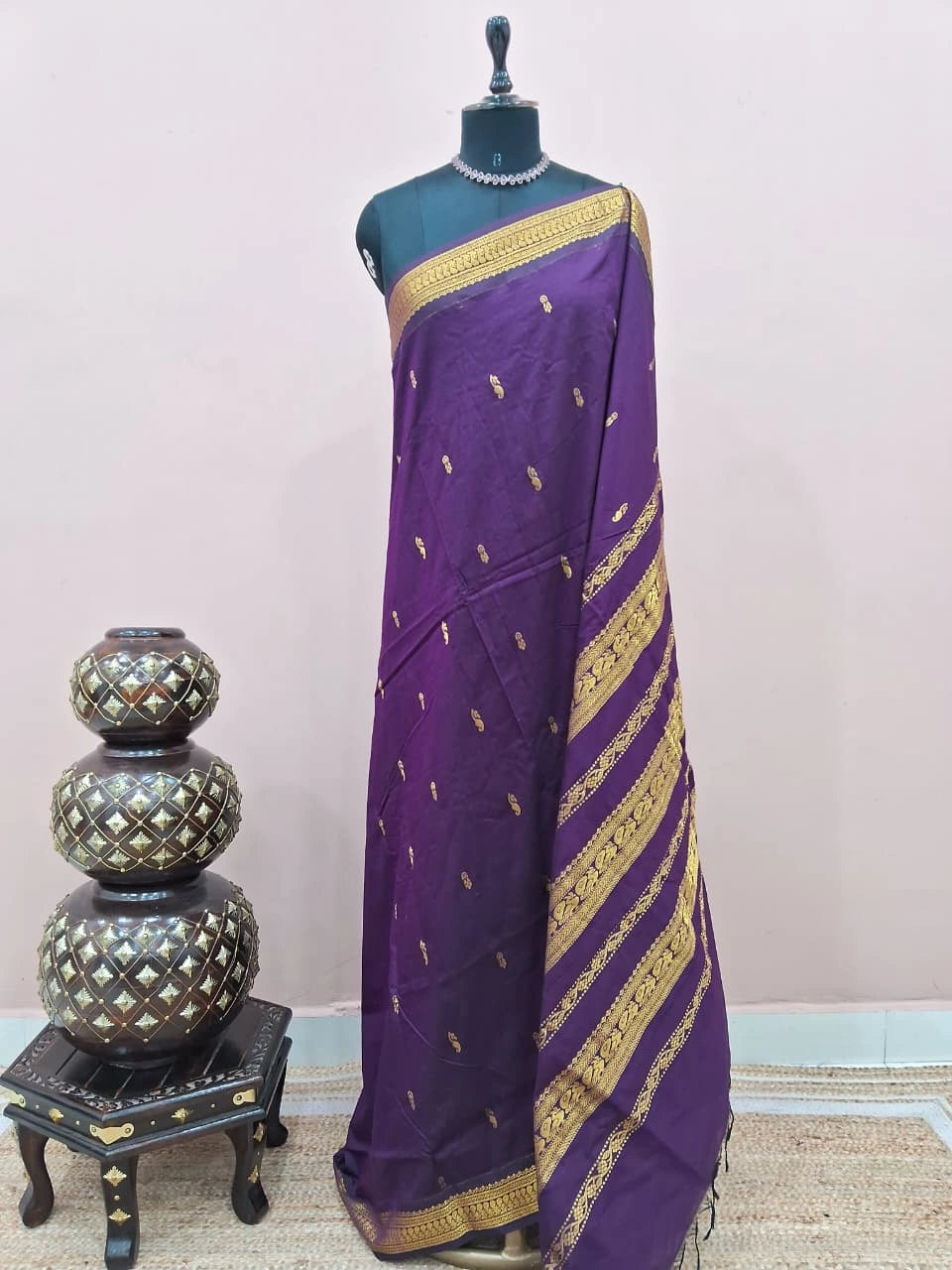 Maroon Kalyani Cotton Saree 