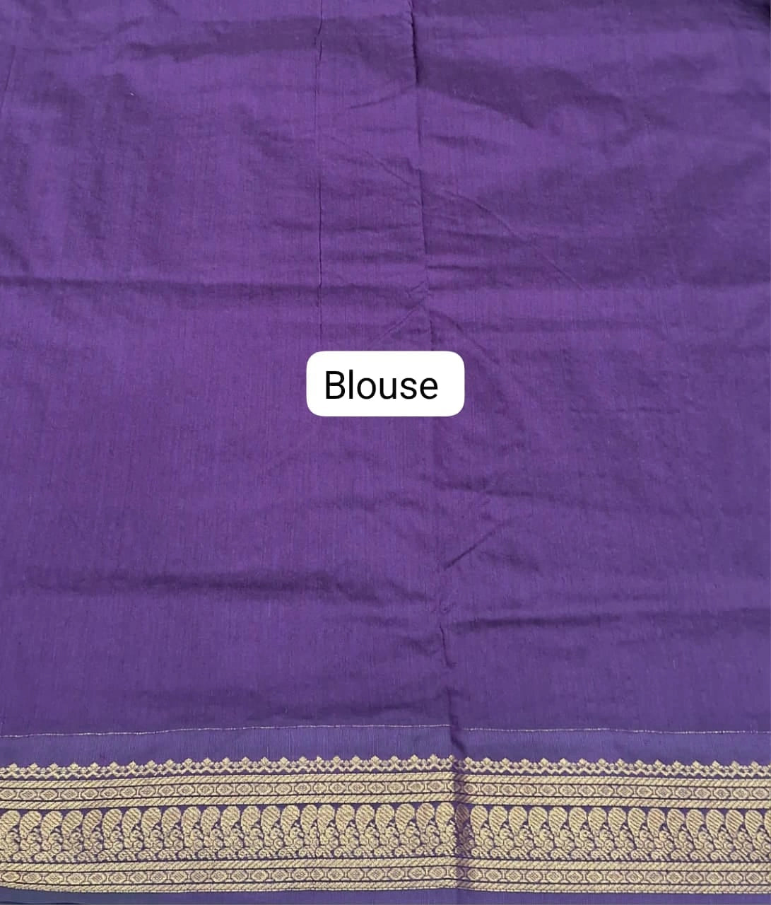 Maroon Kalyani Cotton Saree Blouse