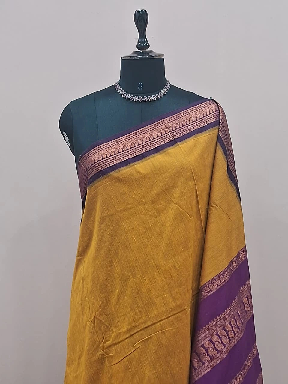 Mustard Yellow Kalyani Cotton Saree 1