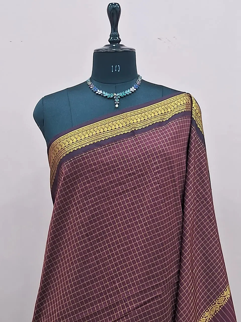 Dark Brown Kalyani Cotton Saree 1