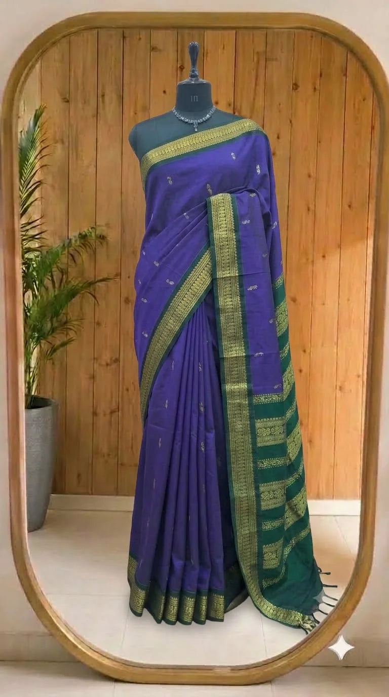 Royal Blue Kalyani Cotton Saree