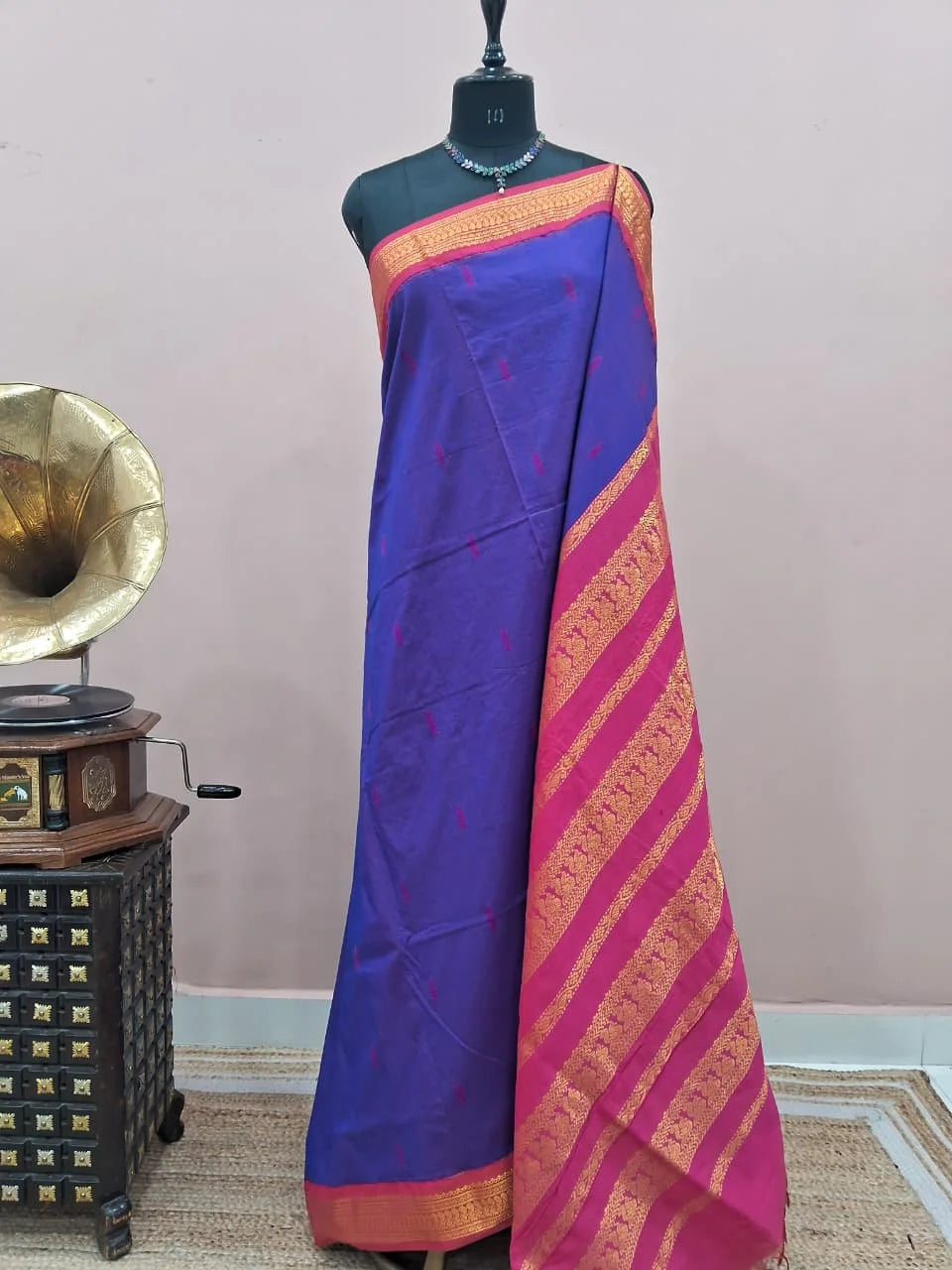 Dark Blue Kalyani Cotton Saree