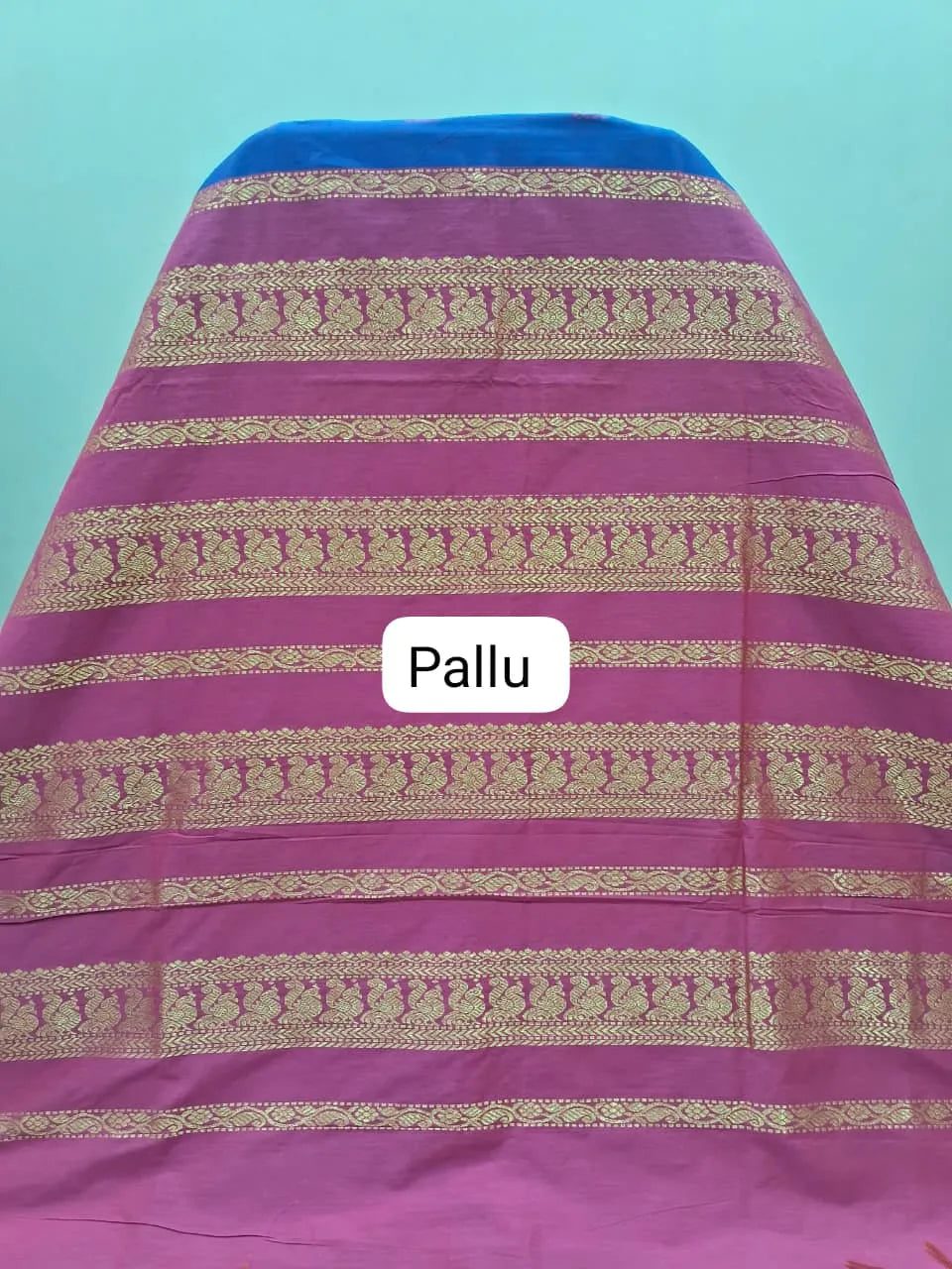 Dark Blue Kalyani Cotton Saree Pallu