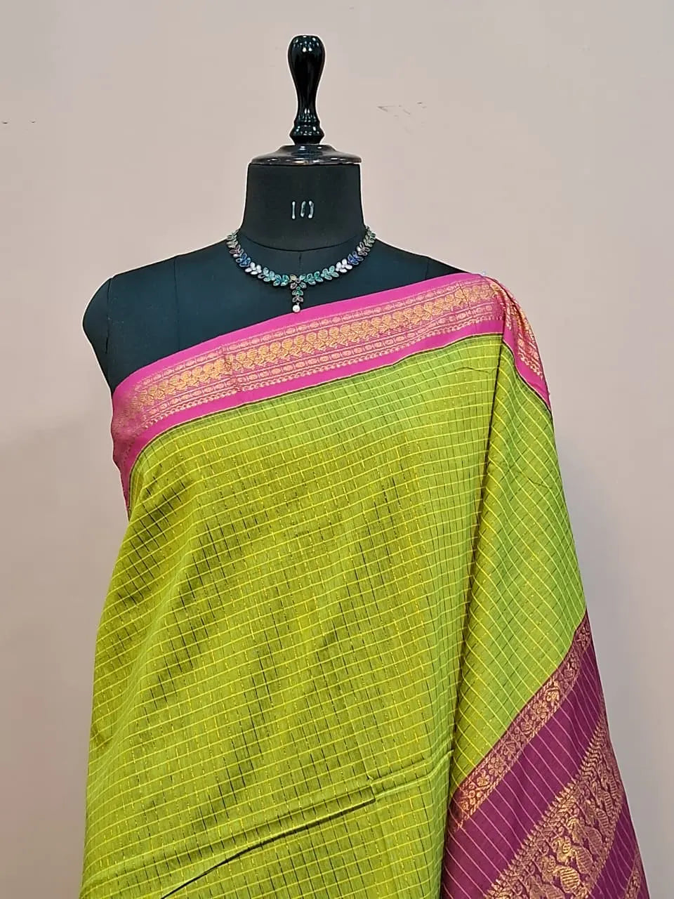 Leaf Green Kalyani Cotton Saree 1