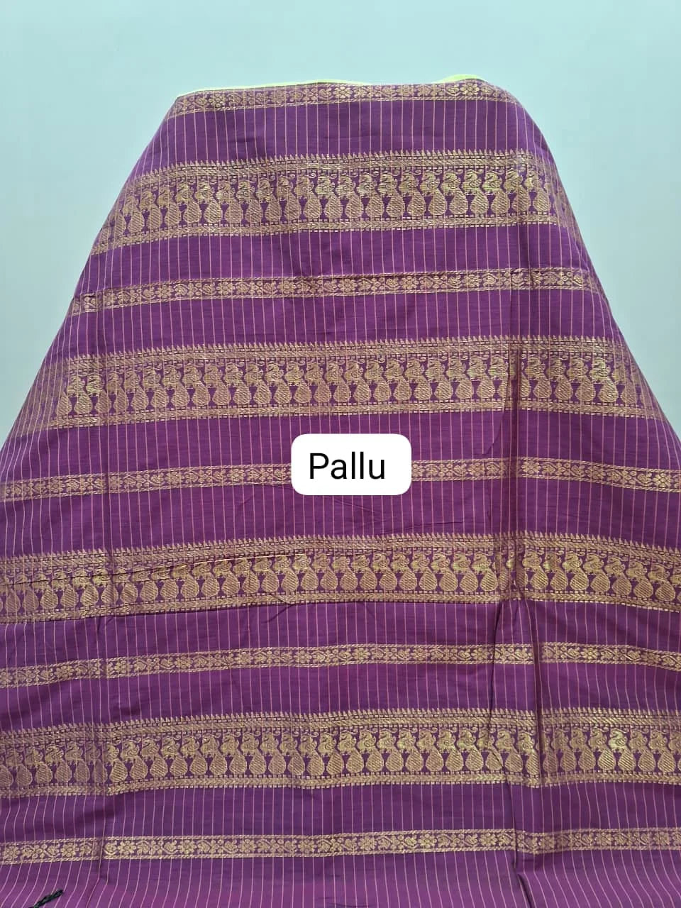 Leaf Green Kalyani Cotton Saree pallu