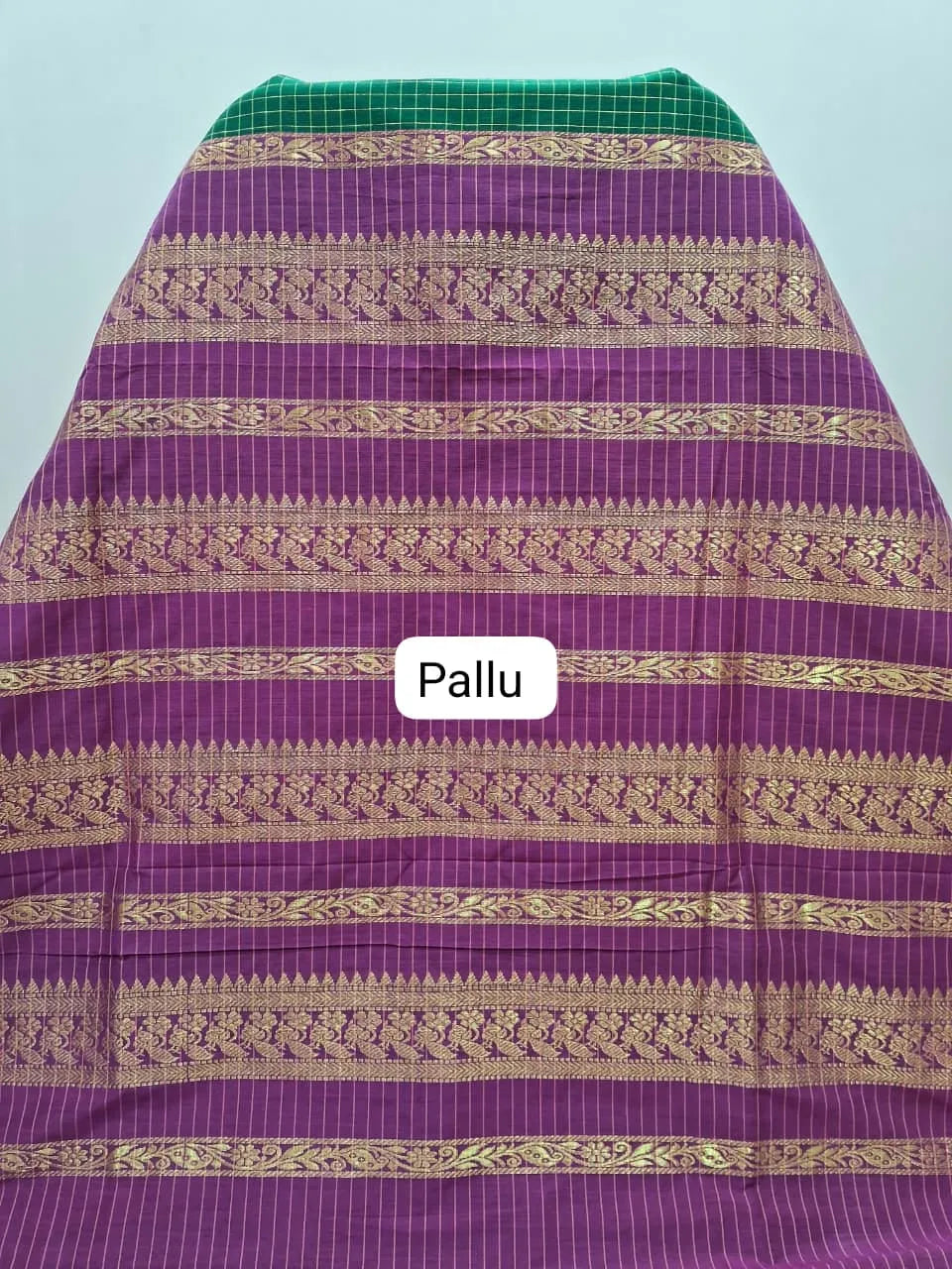 Green Kalyani Cotton Saree pallu
