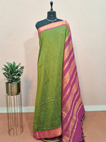 Light Leaf Green Kalyani Cotton Saree 