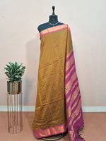 Dark Brown Kalyani Cotton Saree 