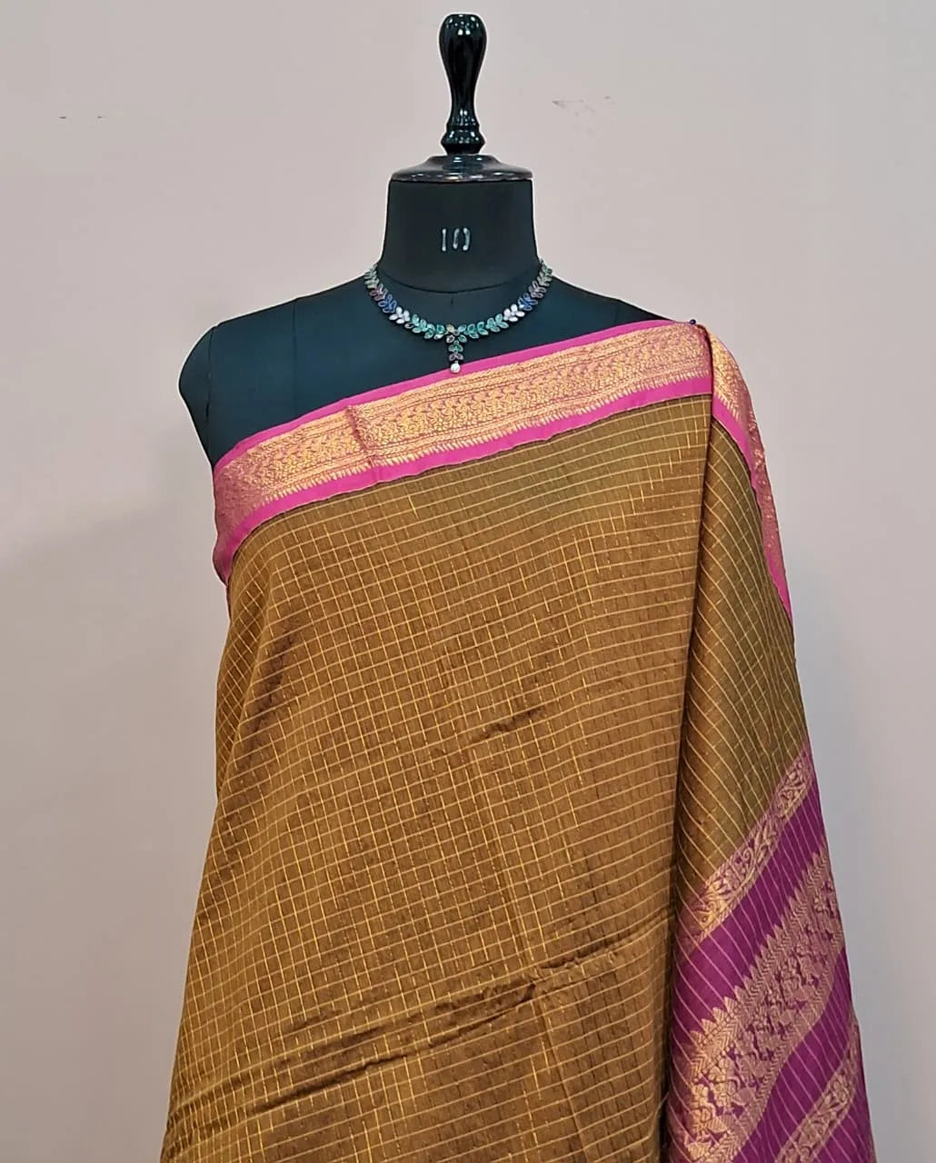 Dark Brown Kalyani Cotton Saree 1