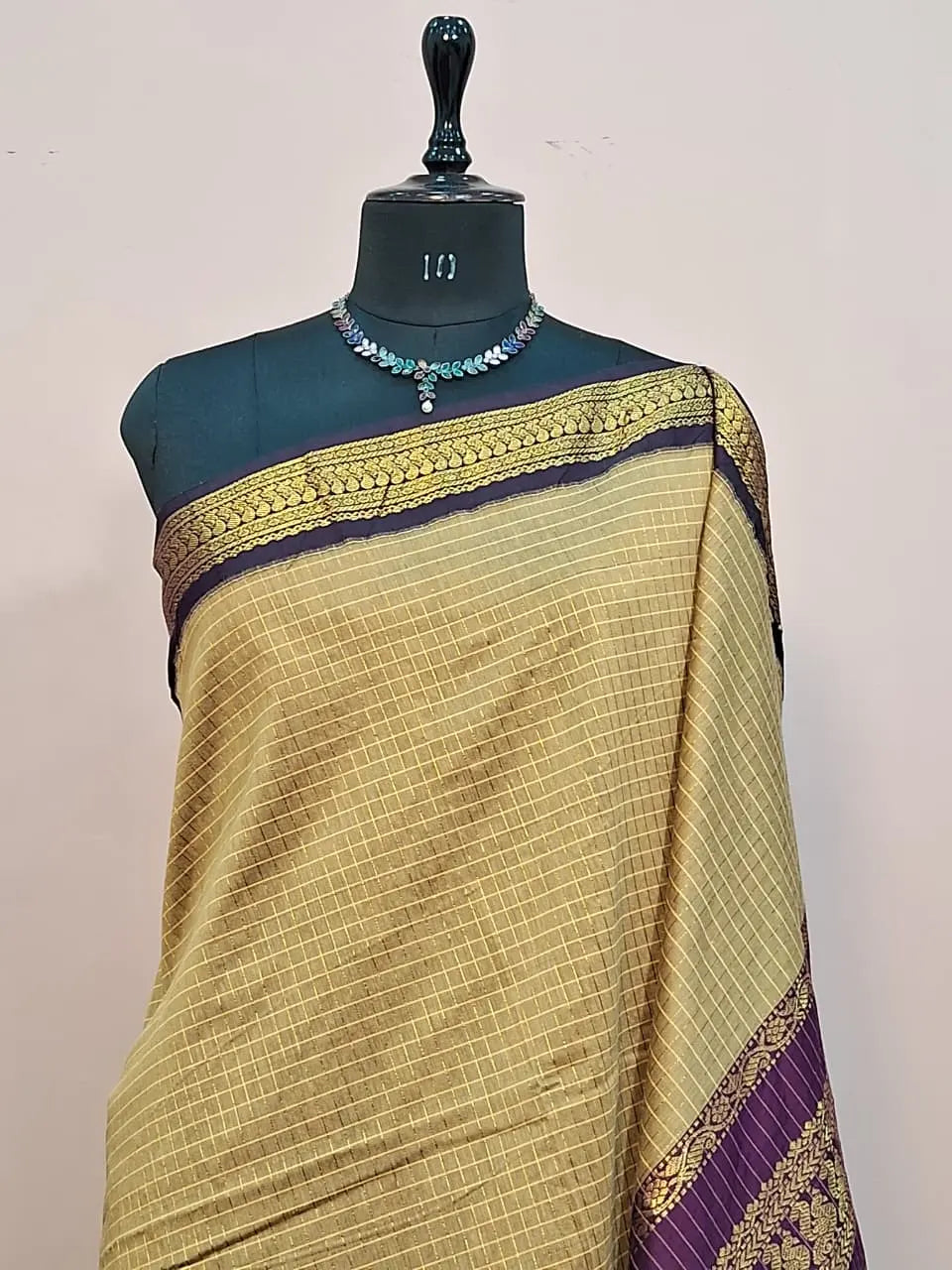 Dark Beige Kalyani Cotton Saree 1