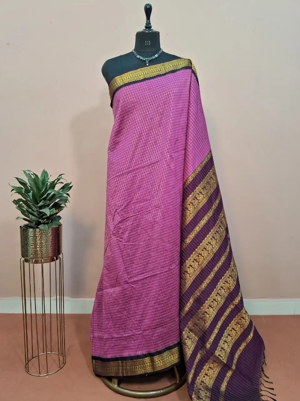 Pink Kalyani Cotton Saree 