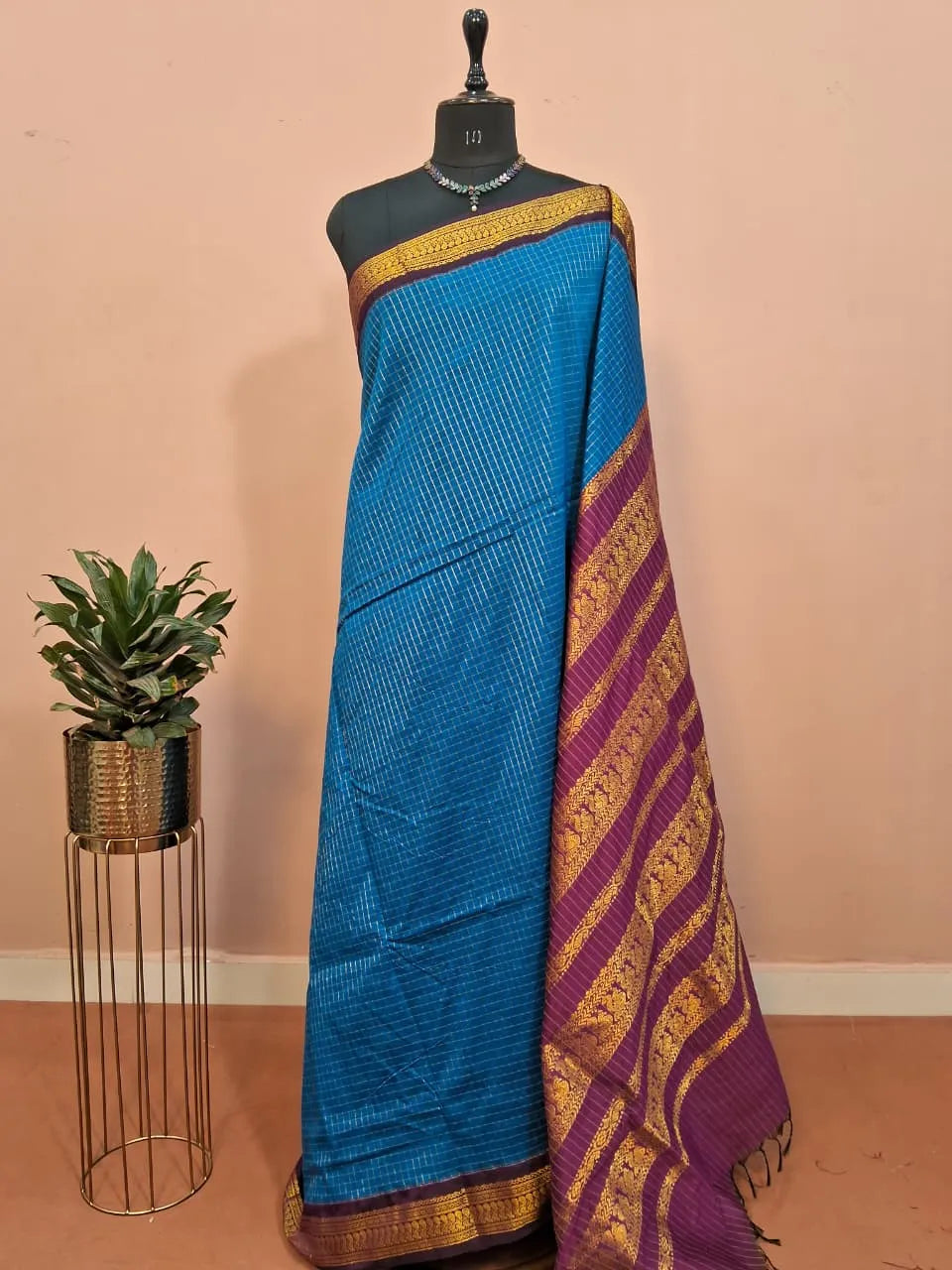 Navy Blue Kalyani Cotton Saree 