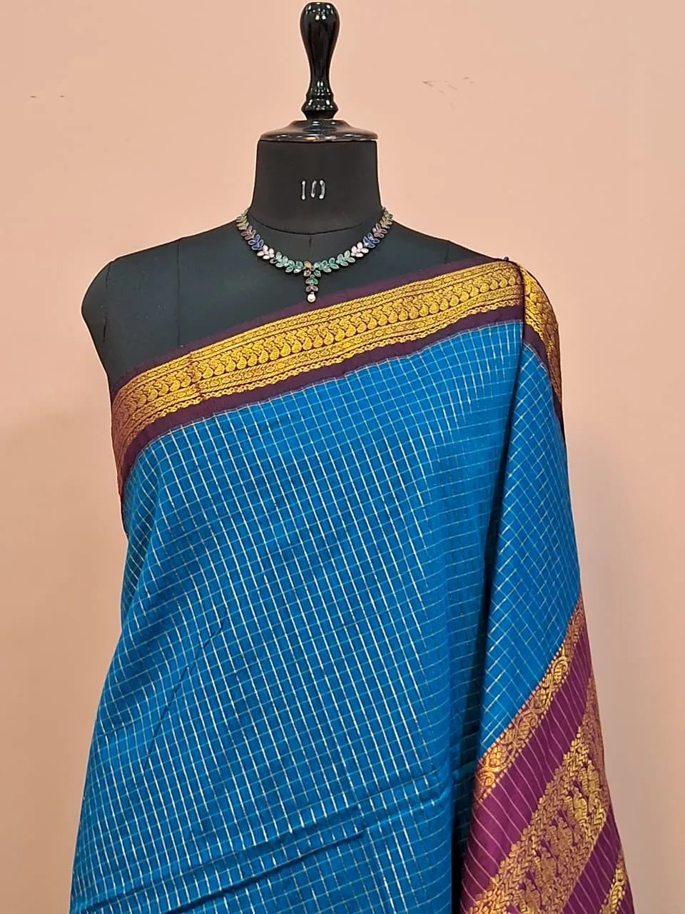 Navy Blue Kalyani Cotton Saree 1