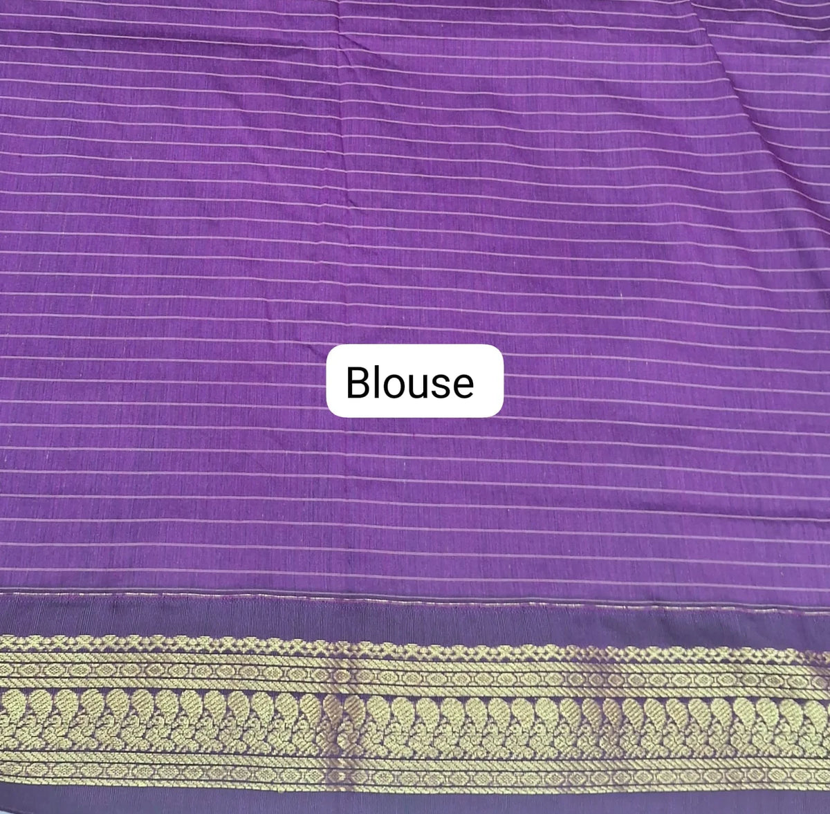 Navy Blue Kalyani Cotton Saree blouse