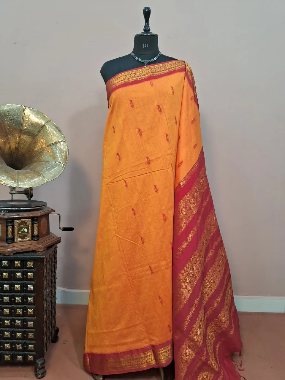 Mango Yellow Kalyani Cotton Saree 