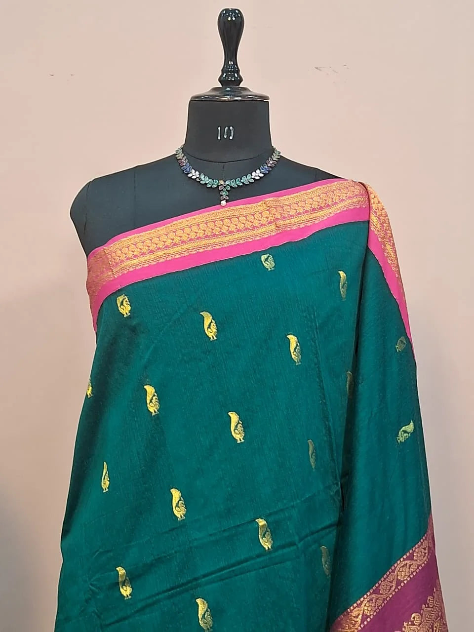 Teal Green Kalyani Cotton Saree 1