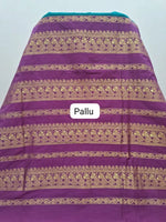 Teal Green Kalyani Cotton Saree pallu