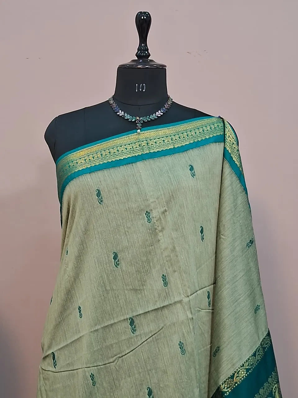 Light Pista Green Kalyani Cotton Saree 1