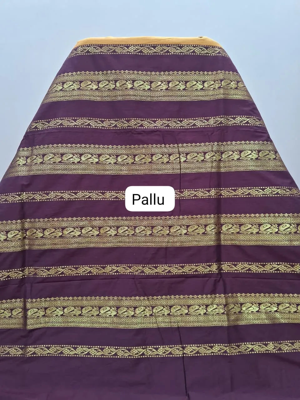 Yellow Kalyani Cotton Saree pallu