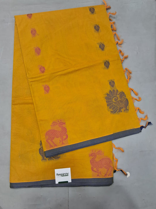 Mango Yellow Kanchi Cotton Saree