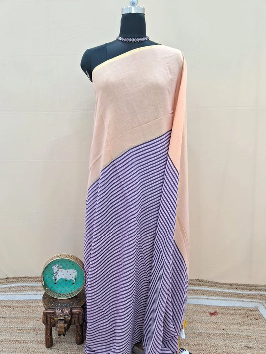 Lavender Soft Mulmul Cotton Saree
