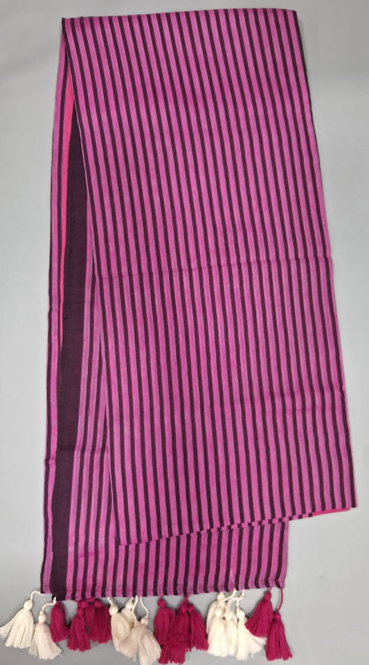 Raspberry Pink Mulmul Cotton Saree