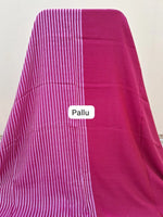 Wine Red and Blush Pink Striped Mulmul Cotton Saree 2
