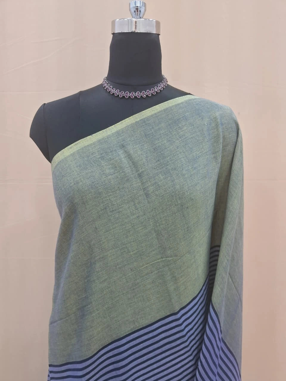 Light Lavender Mulmul Cotton Saree 1