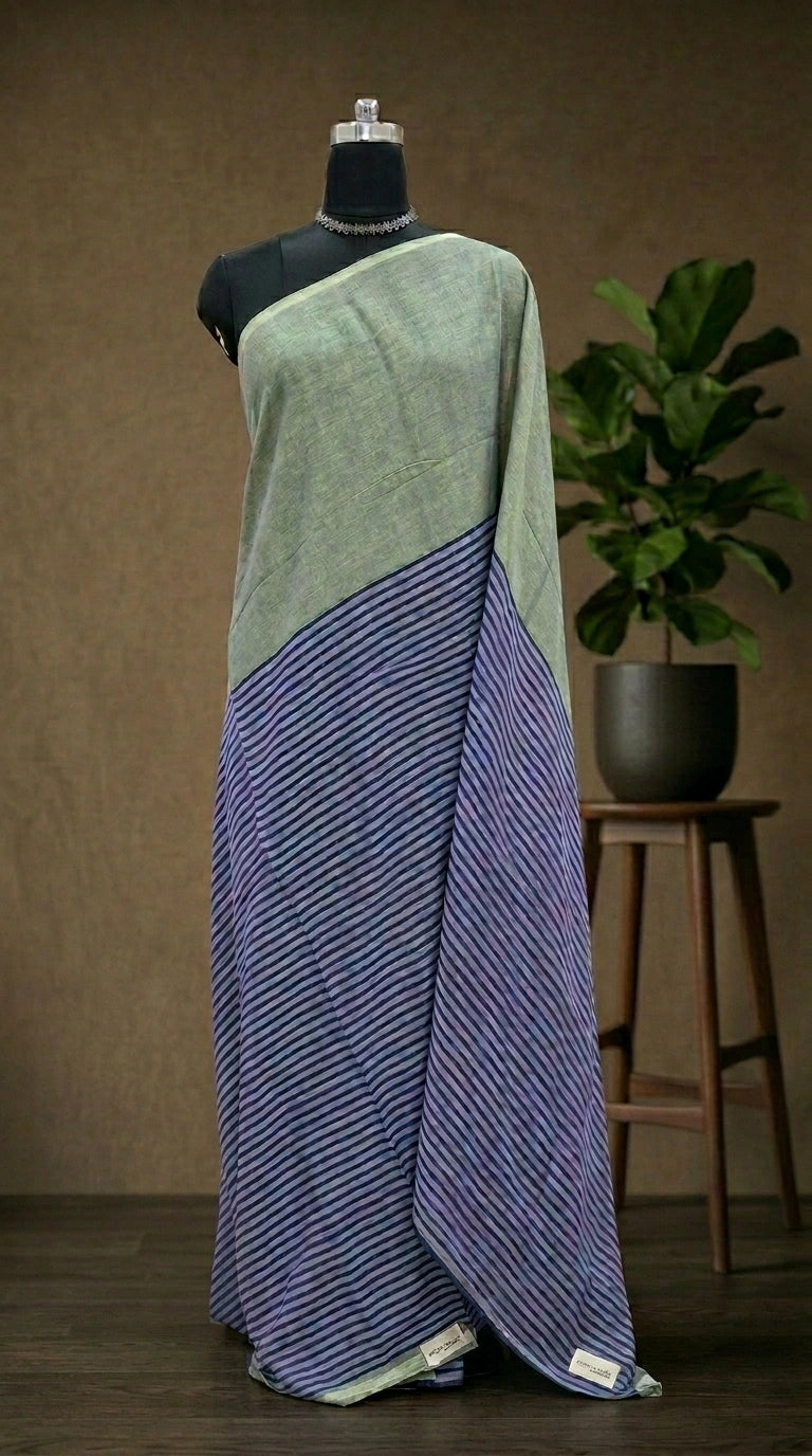 Light Lavender Mulmul Cotton Saree