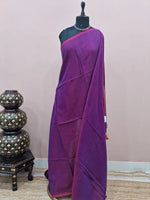 Purple Dual Shade Mulmul Cotton Saree 