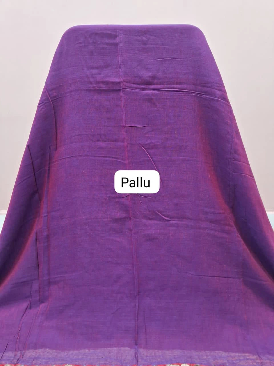 Purple Dual Shade Mulmul Cotton Saree pallu