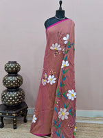 Onion Pink Dual-Shaded Mulmul Cotton Saree 