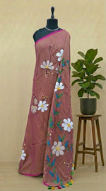 Onion Pink Dual-Shaded Mulmul Cotton Saree 