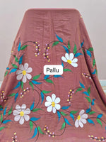 Onion Pink Dual-Shaded Mulmul Cotton Saree pallu