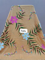 Light Yellow Mulmul Cotton Saree pallu