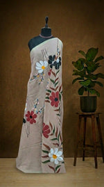 Beige Mulmul Cotton Saree 