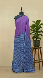 Violet Mulmul Cotton Saree
