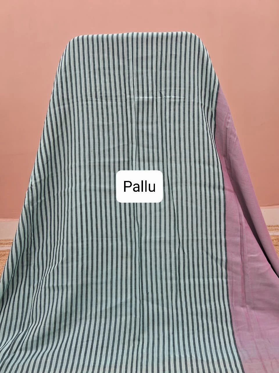 Onion Pink Mulmul Cotton Saree Pallu