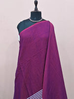 Deep Wine Mulmul Cotton Saree 1