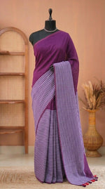 Deep Wine Mulmul Cotton Saree