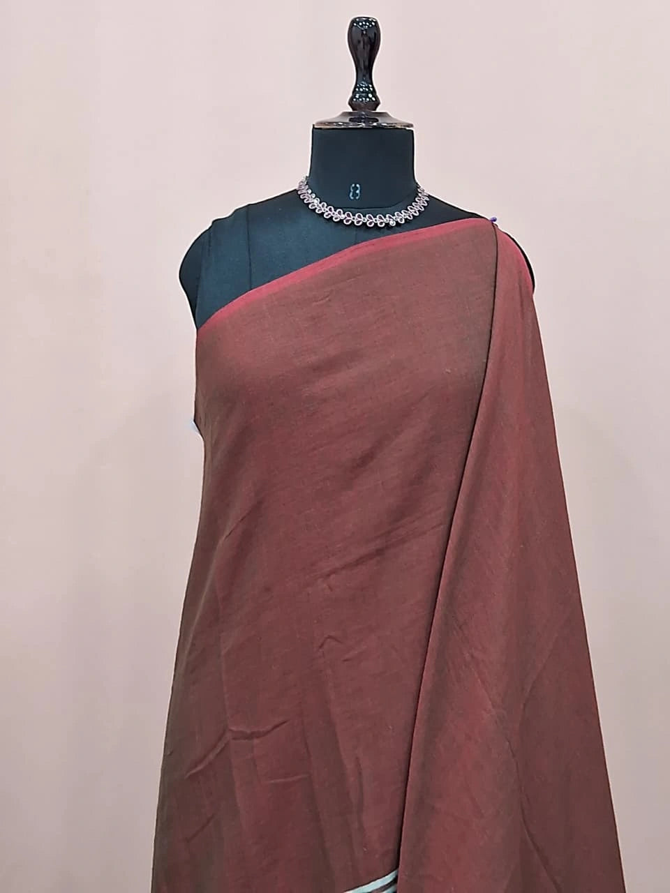 Brown Mulmul Cotton Saree 1