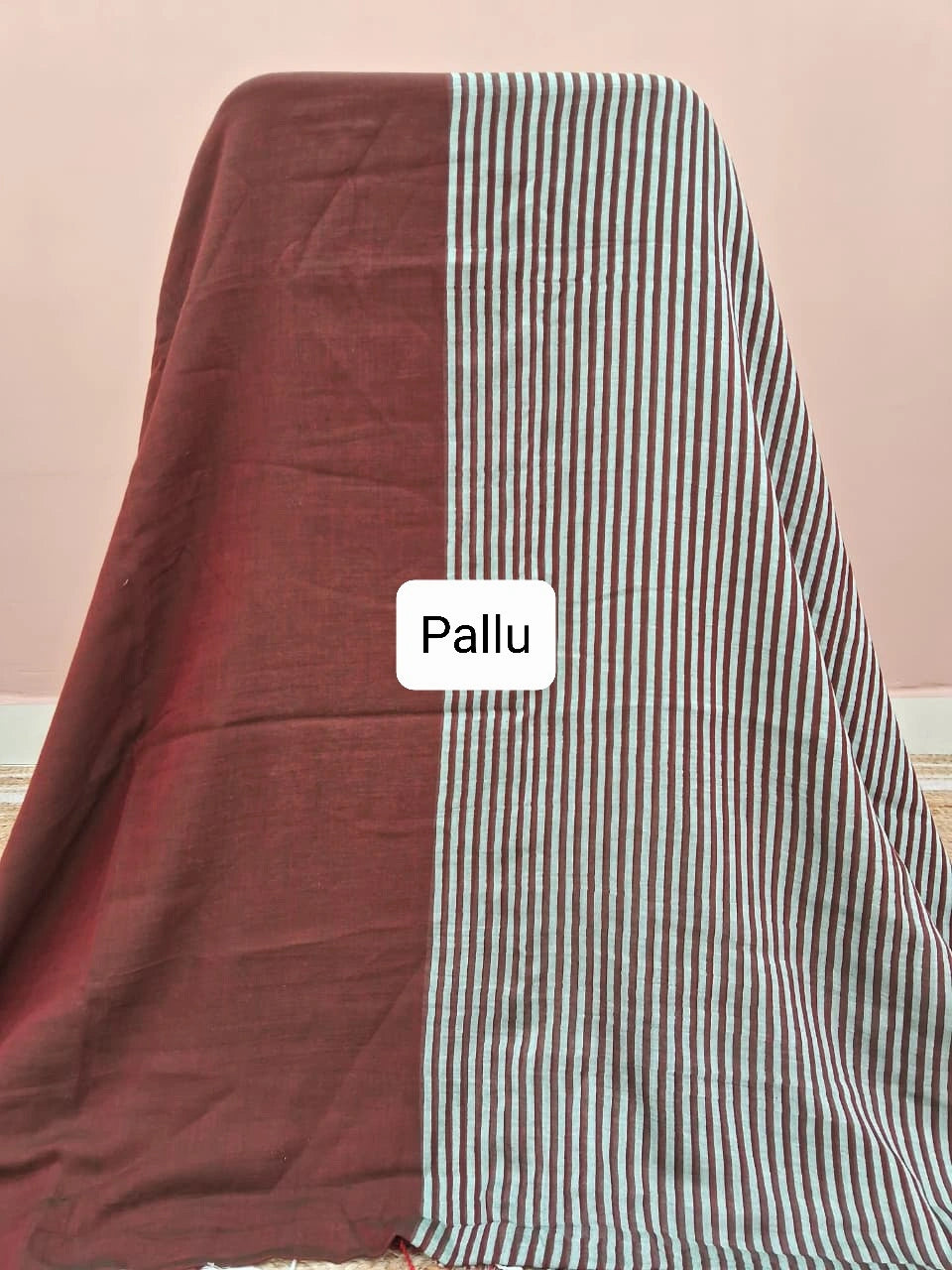 Brown Mulmul Cotton Saree Pallu