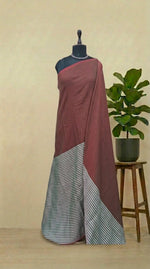 Brown Mulmul Cotton Saree 