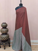 Brown Mulmul Cotton Saree 