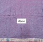 Deep Teal Blue Mulmul Cotton Saree Blouse
