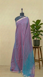 Deep Teal Blue Mulmul Cotton Saree