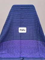Royal Blue Mulmul Cotton Saree Pallu