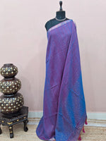 Dual Shade Purple Mulmul Cotton Saree 