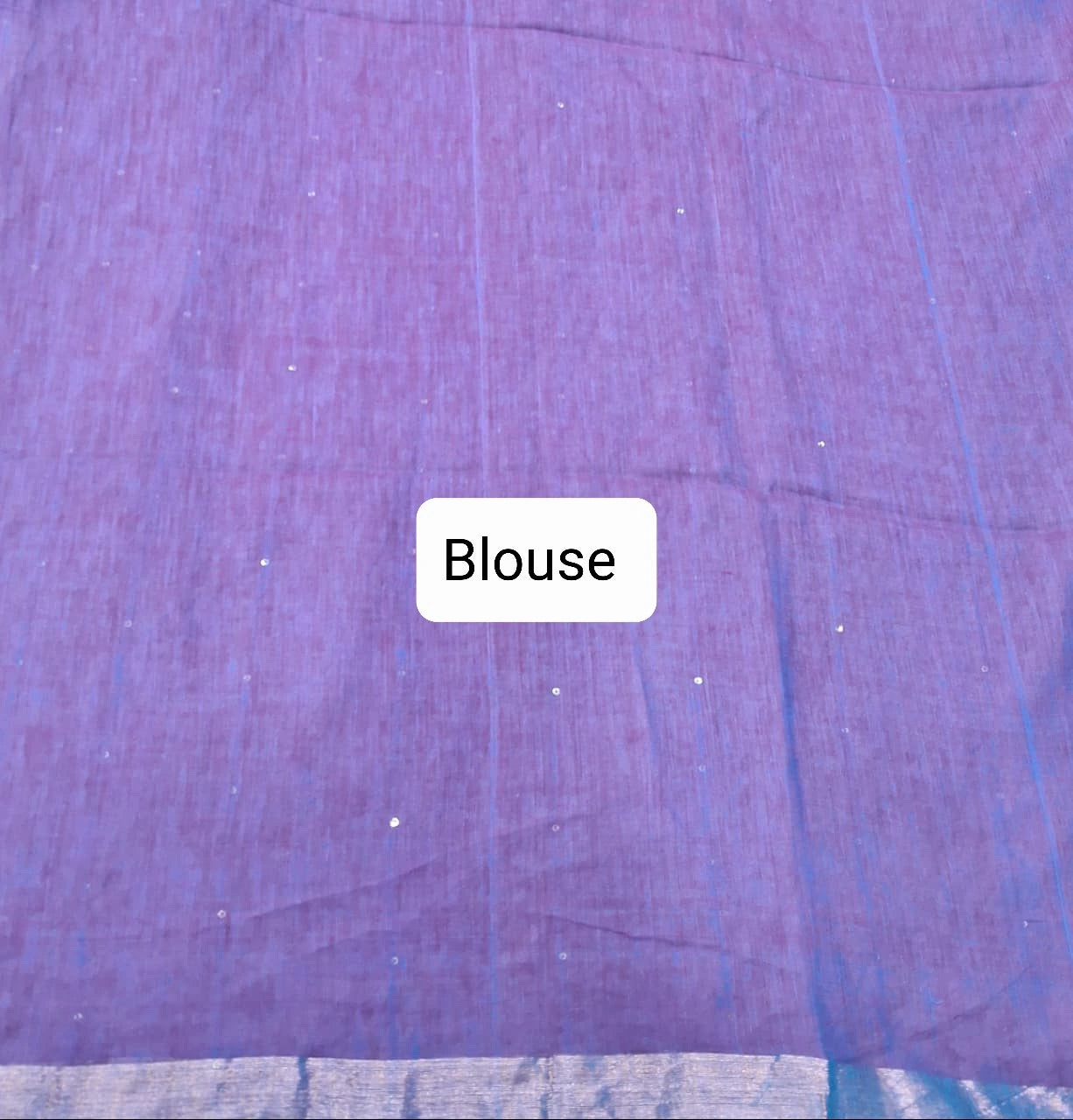 Dual Shade Purple Mulmul Cotton Saree Blouse