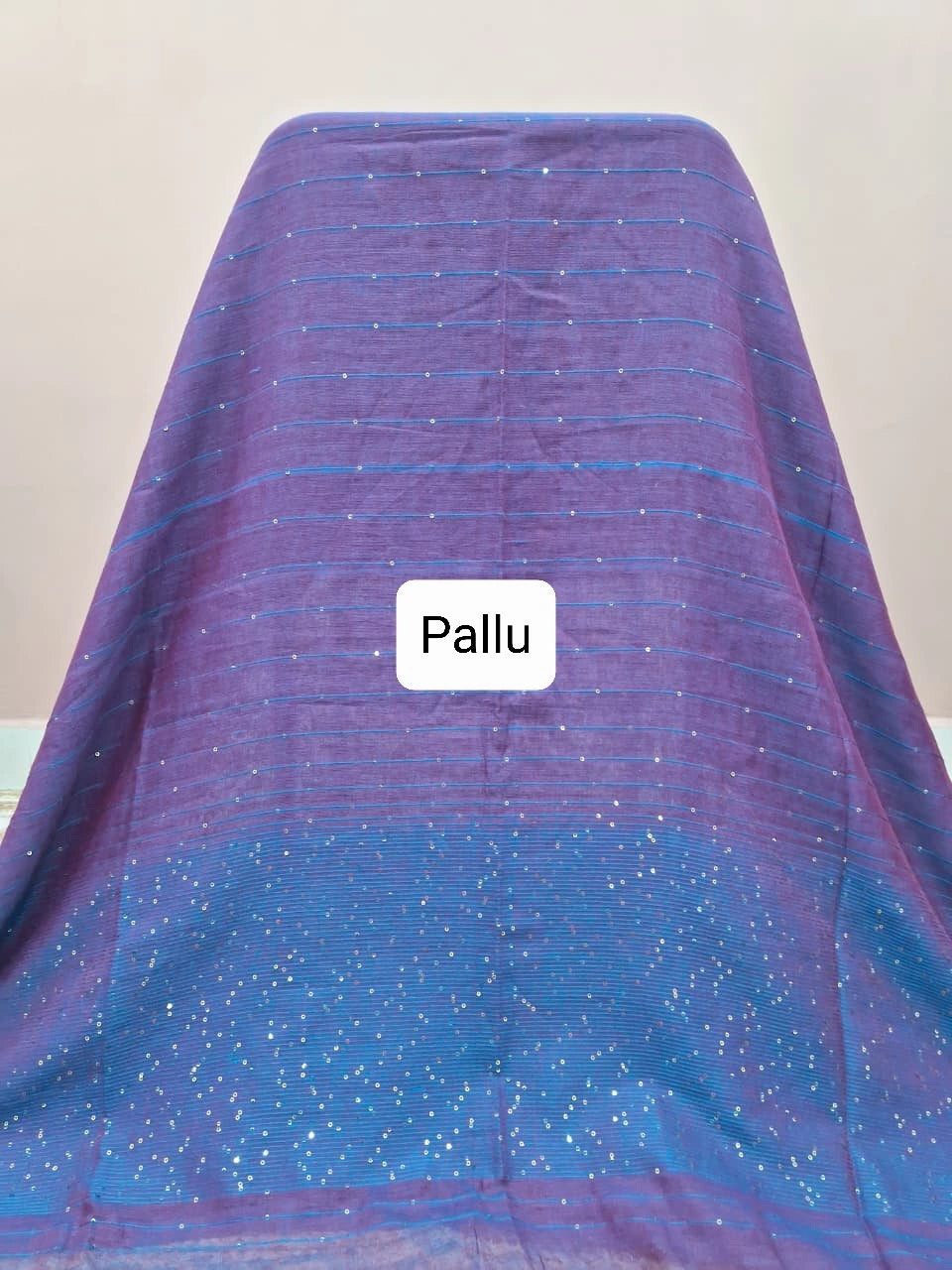 Dual Shade Purple Mulmul Cotton Saree Pallu
